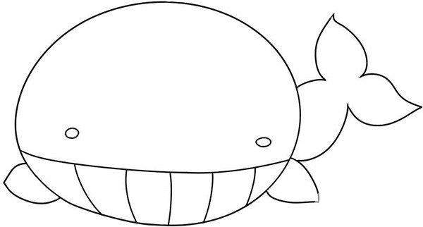 潜出水面的鲸鱼的简笔画怎么画 潜出水面的鲸鱼简笔画好看