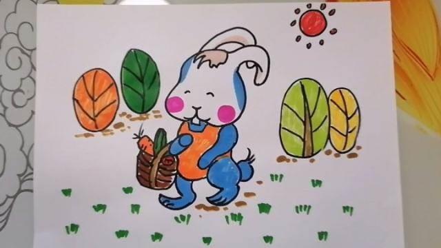 兔子简笔画彩色 兔子简笔画彩色可爱卡通