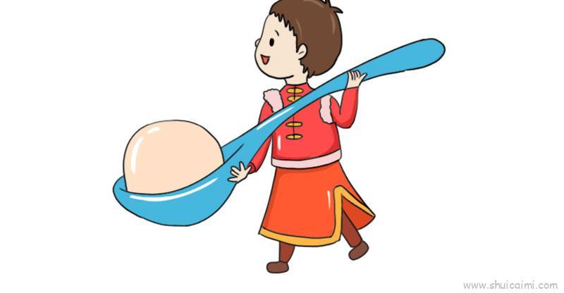 元宵节汤圆小人儿童画怎么画 元宵节汤圆小人简笔画步骤