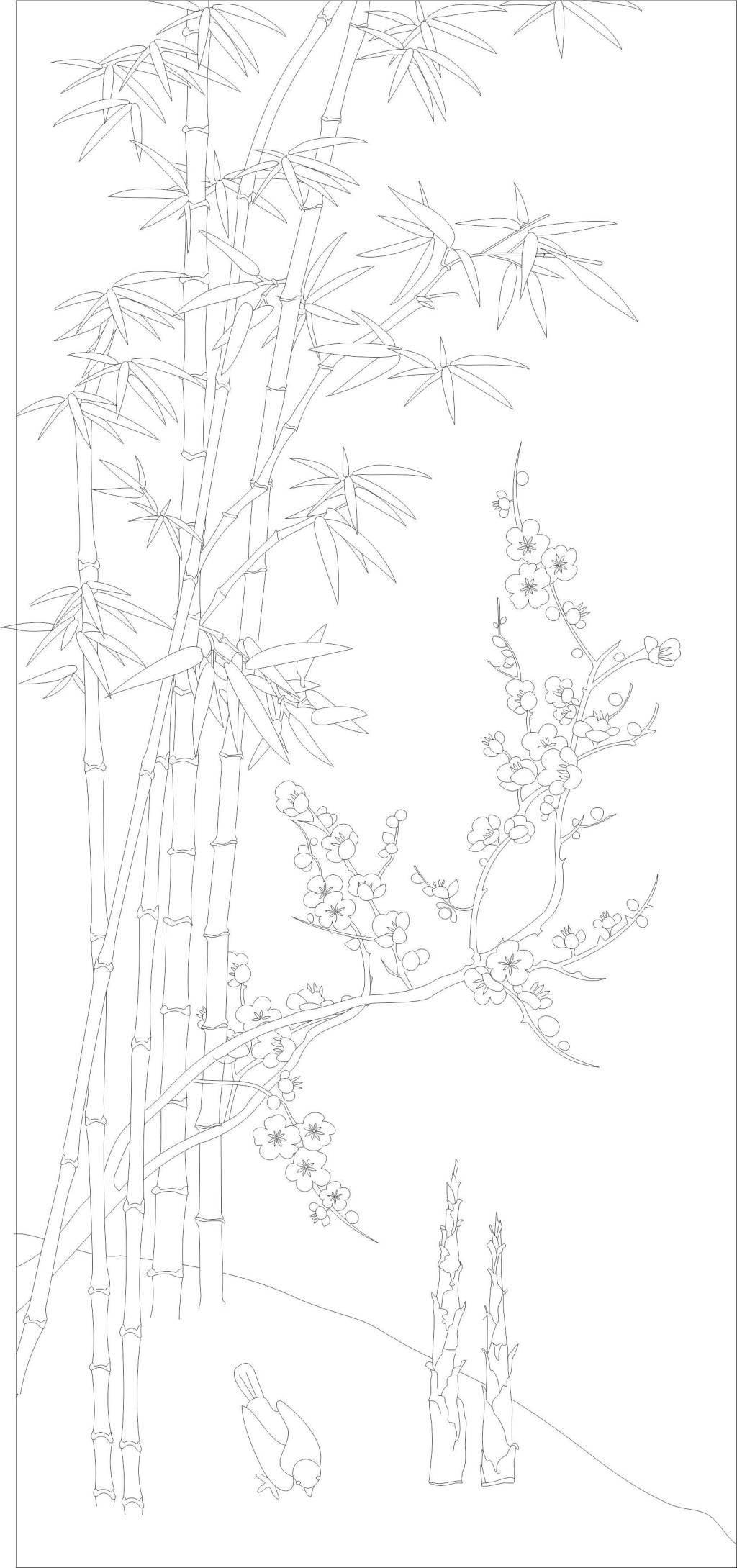 竹子简笔画图片大全 大熊猫竹子简笔画图片大全