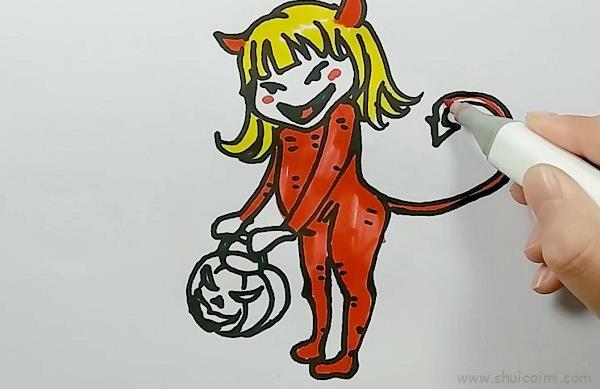 提南瓜小魔女儿童画怎么画 提南瓜小魔女简笔画简单又好看