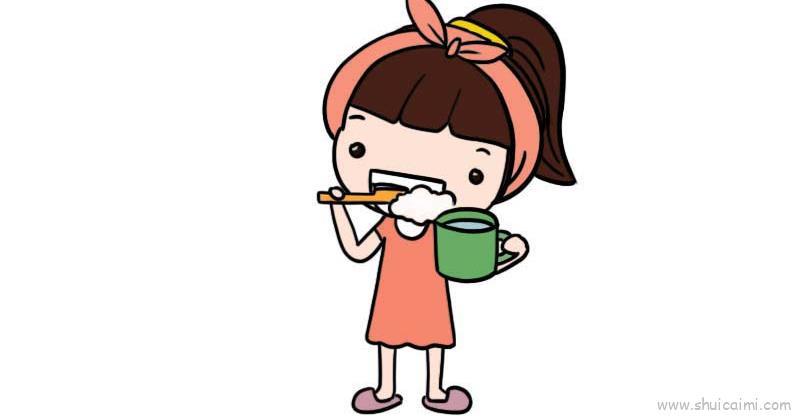 刷牙儿童画怎么画 刷牙简笔画图片