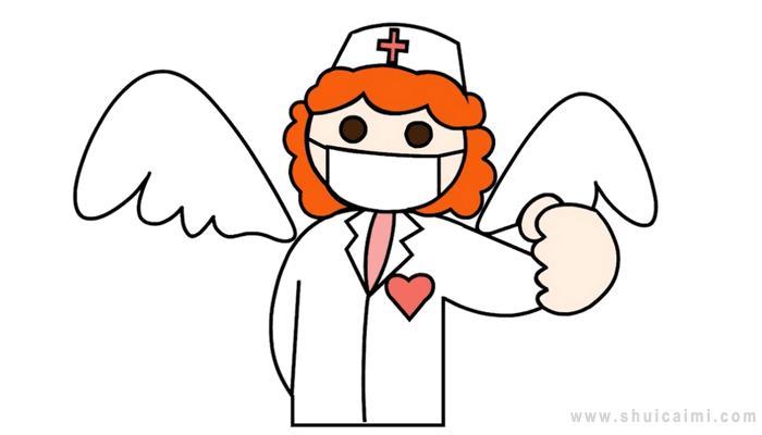 白衣天使简笔画怎么画 白衣天使简笔画步骤