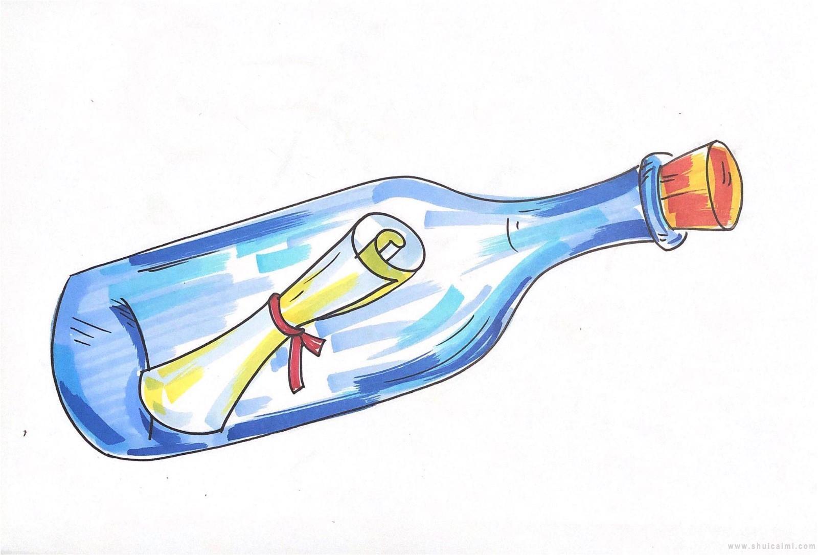 漂流瓶简笔画怎么画 漂流瓶简笔画图片大全