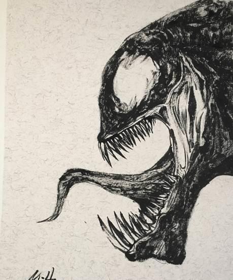 毒液简笔画 毒液简笔画帅气