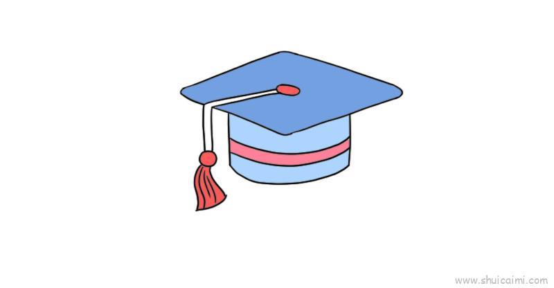 毕业帽儿童画怎么画 毕业帽简笔画顺序