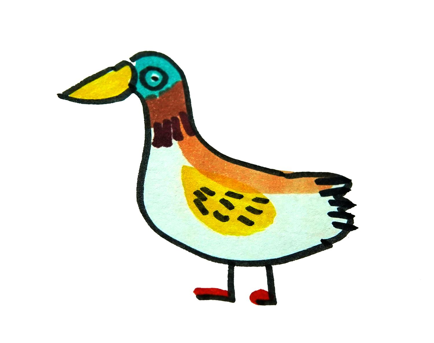幼儿园画鸭子简笔画图片大全 幼儿简笔画小鸭子图片
