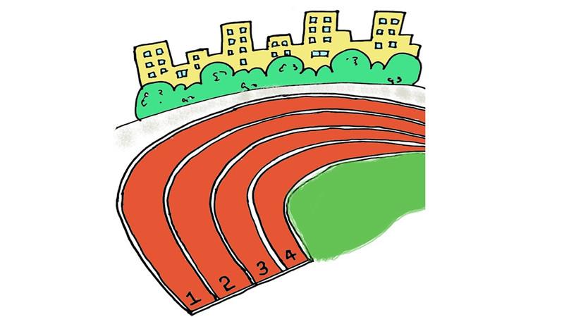 跑道简笔画怎么画 跑道简笔画步骤