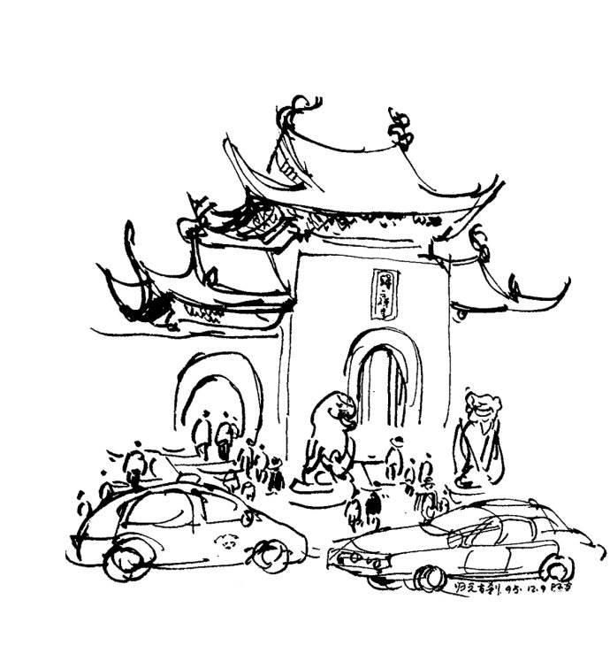 城隍庙的简笔画 城隍庙的简笔画现代