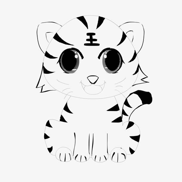 小老虎简笔画 小老虎简笔画可爱呆萌
