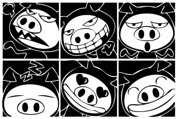 猪头简笔画 猪头简笔画图片大全可爱