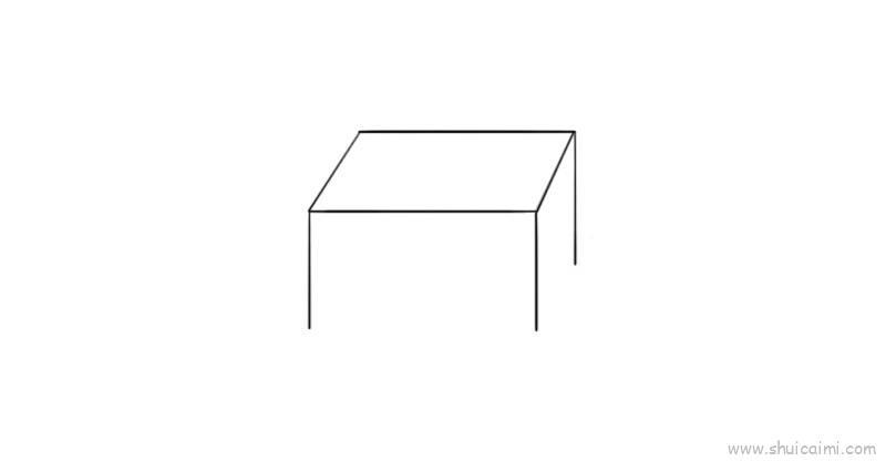 桌子儿童画怎么画 桌子简笔画图片