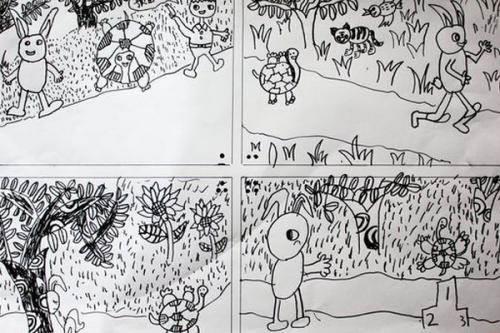 连环画简笔画 连环画简笔画六格