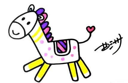 马简笔画图片 马简笔画彩色画