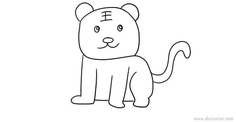 数字5画老虎儿童画怎么画 数字5画老虎简笔画图片