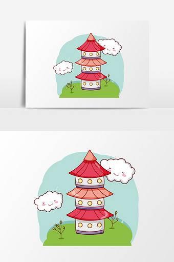 古塔简笔画 古塔简笔画图片大全