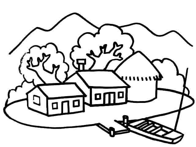 风景画简笔画 风景画简笔画带颜色