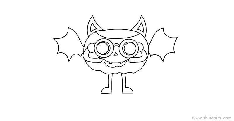 南瓜蝙蝠儿童画怎么画 南瓜蝙蝠简笔画图片大全、