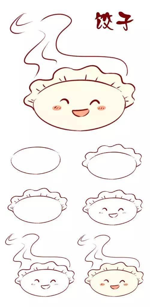 饺子怎么画简笔画 1盘饺子怎么画简笔画