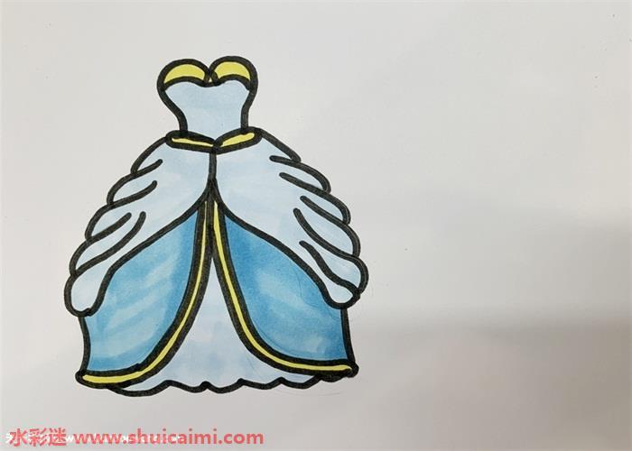 婚纱裙怎么画 婚纱裙简笔画简单易画彩色