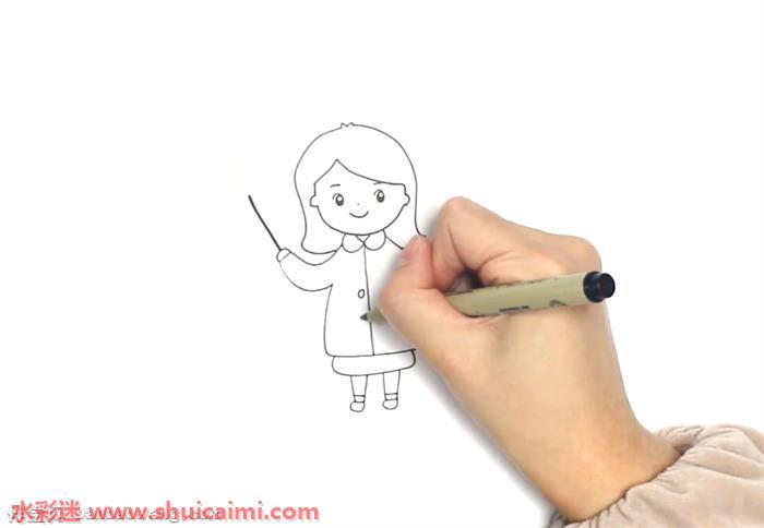 数学老师怎么画 数学老师简笔画简单易画彩色