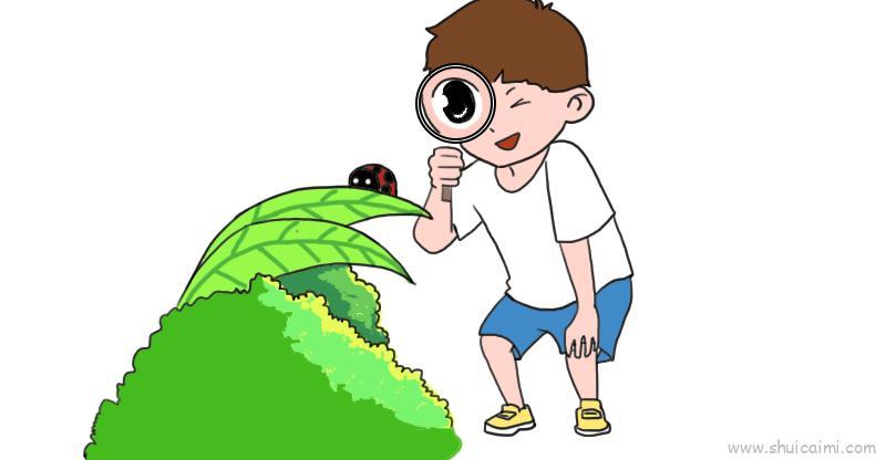 探索动物世界儿童画怎么画 探索动物世界简笔画简单