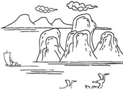 山水的简笔画图片大全 山水的简笔画图片大全彩色