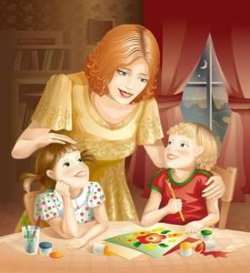 家庭简笔画 家庭简笔画一家四口