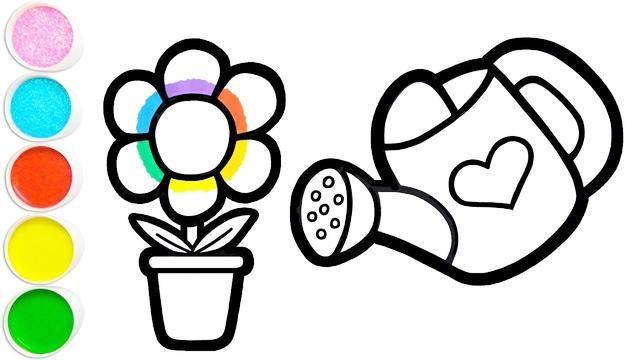 洒水壶简笔画 洒水壶简笔画浇水