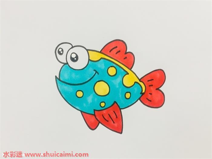 热带鱼简笔画怎么画?详细的热带鱼简笔画上色步骤