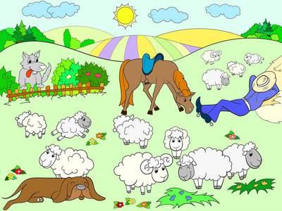 草原简笔画图片大全 草原简笔画图片大全牛羊