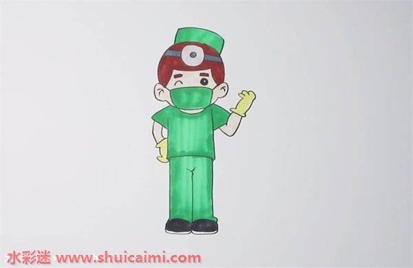 手术医生怎么画 手术医生简笔画图片大全带颜色