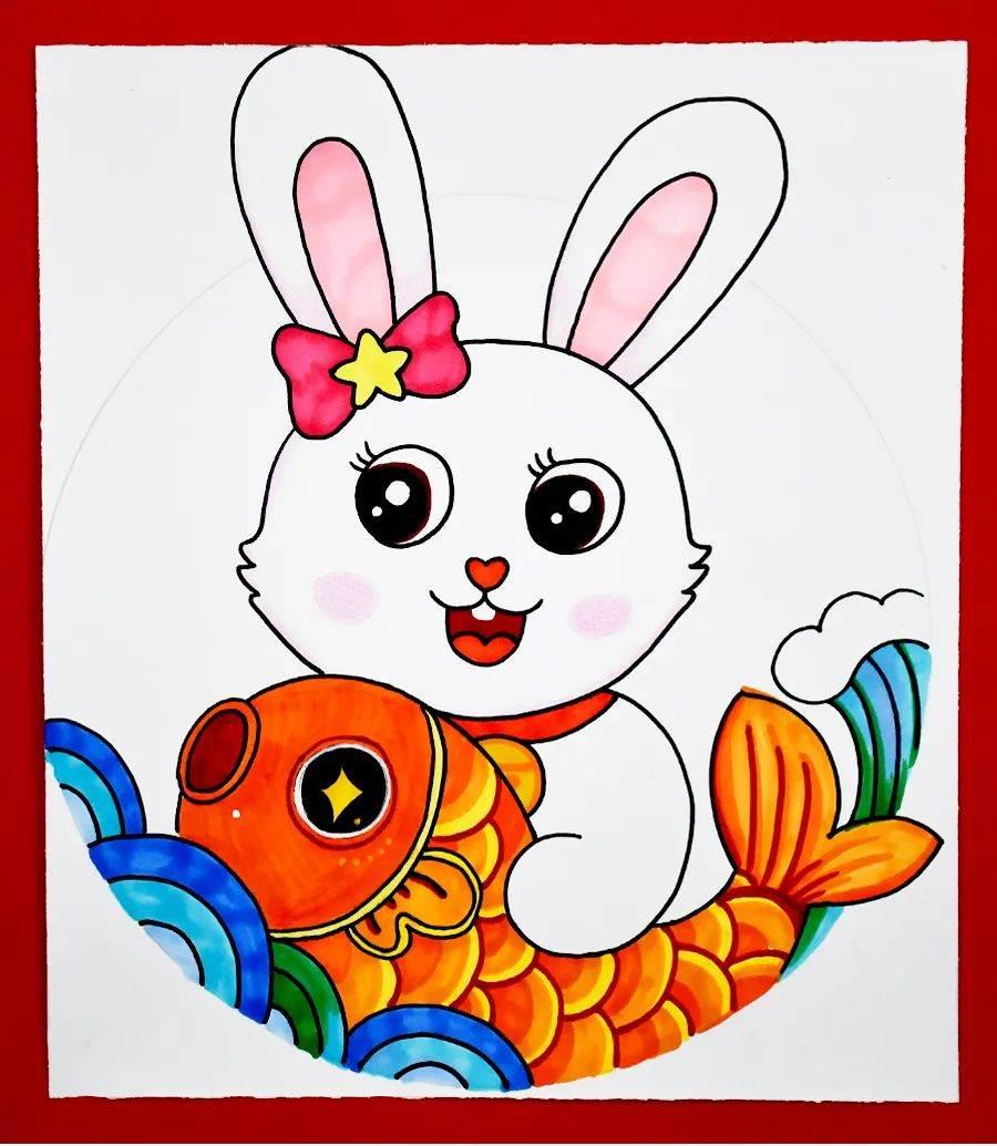 画一只过年的兔子怎么画 过年的小兔子怎么画