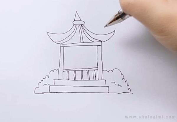亭子简笔画怎么画 亭子简笔画步骤