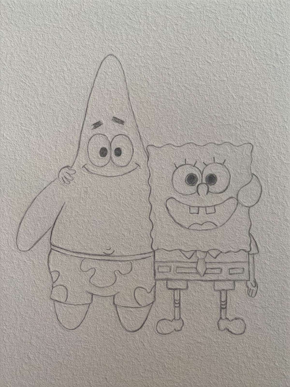 派大星简笔画图片大全 派大星简笔画图片大全可爱带颜色