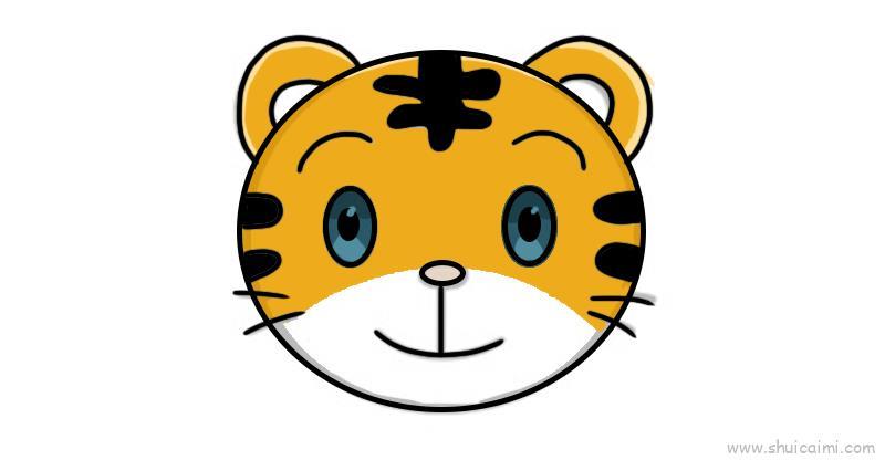 老虎头儿童画怎么画 老虎头简笔画图片大全
