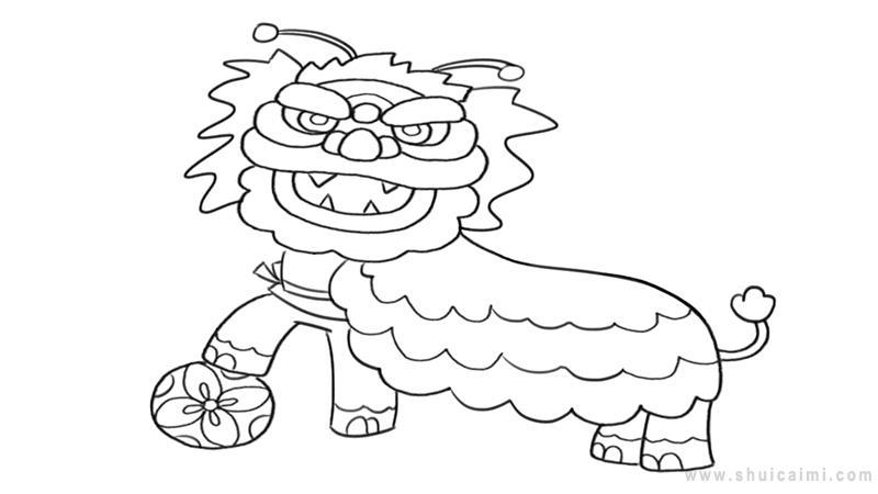 舞狮简笔画怎么画 舞狮简笔画步骤