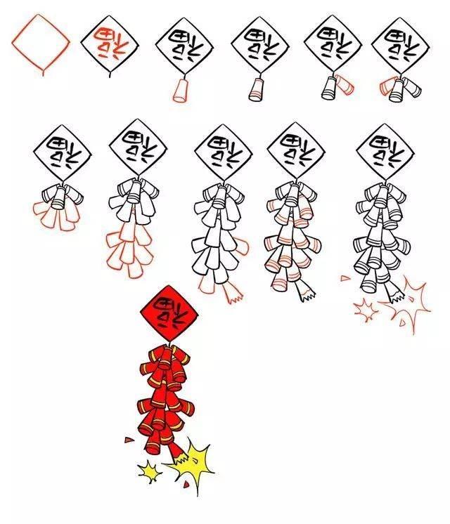 鞭炮灯笼图片简笔画 鞭炮灯笼图片简笔画大全