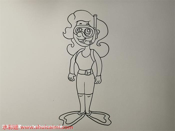 潜水员怎么画 潜水员简笔画简单彩色