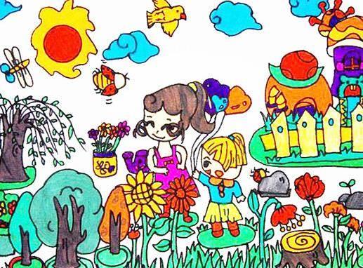 花园简笔画 花园简笔画儿童画