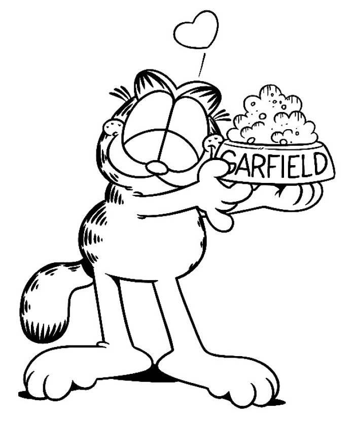 加菲猫简笔画图片大全 加菲猫简笔画图片大全带颜色