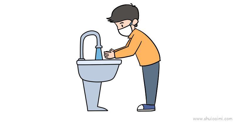 小孩洗手教程儿童画怎么画 小孩洗手教程简笔画步骤