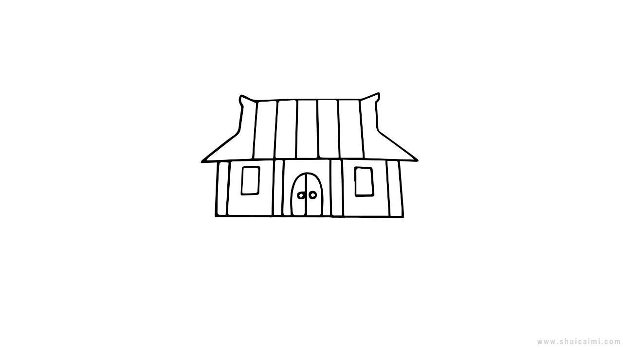古代房子简笔画怎么画 古代房子简笔画图片大全