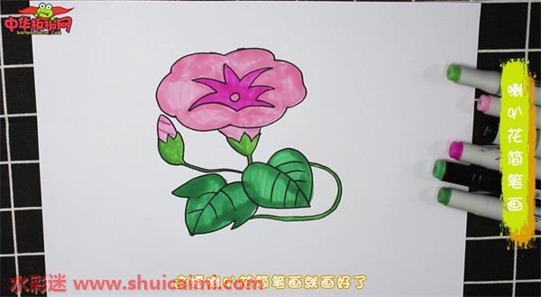 喇叭花怎么画 喇叭花简笔画图片带颜色