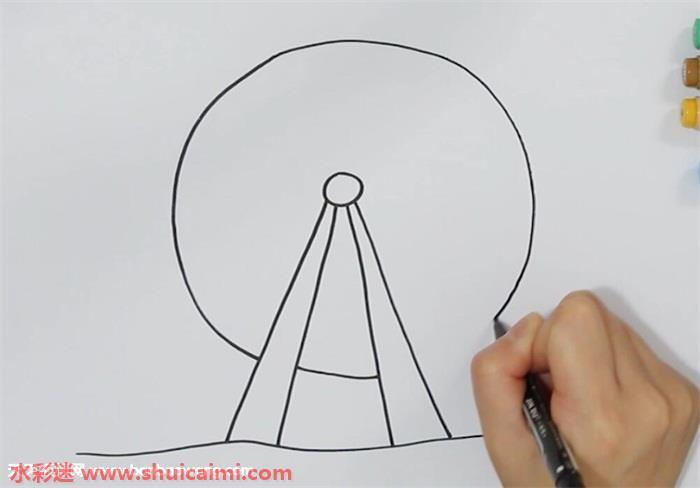 水车怎么画 水车简笔画简单好看带颜色
