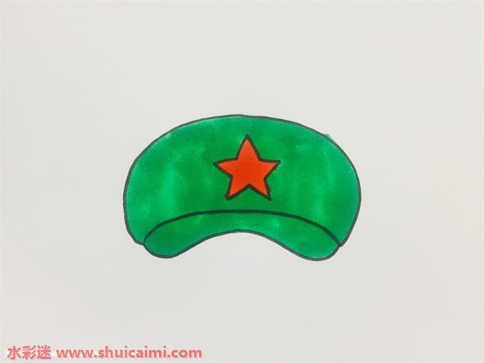 军帽怎么画 军帽简笔画简单易画彩色