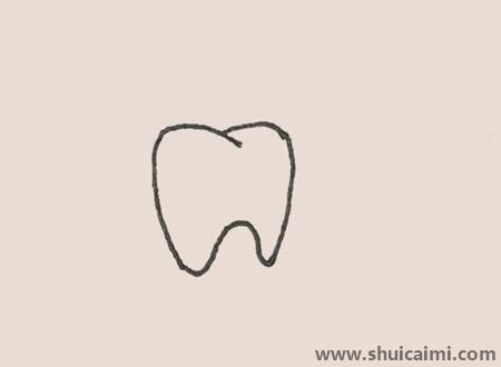 牙齿彩色儿童简笔画