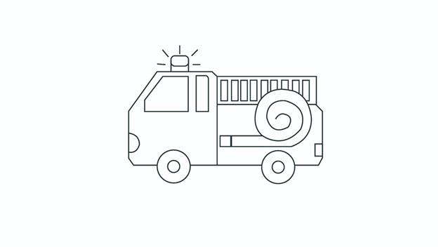 消防车简笔画怎么画 消防车简笔画步骤