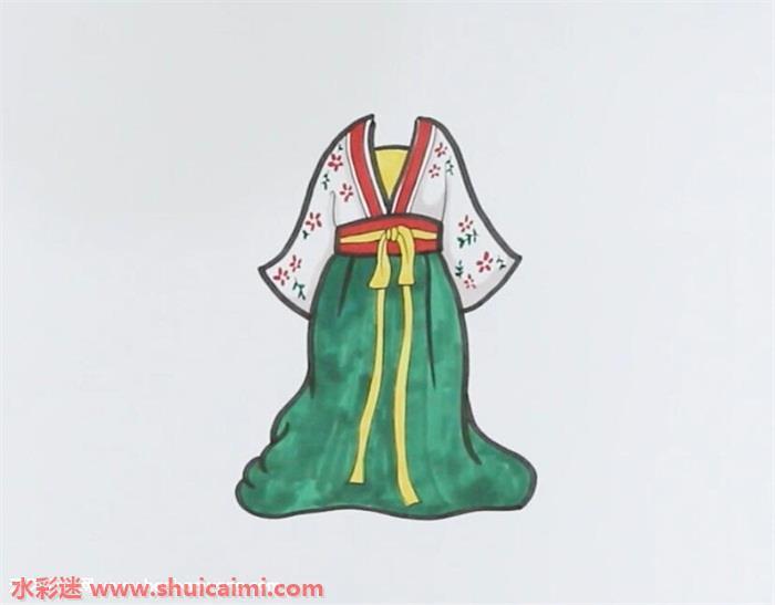 襦裙怎么画 襦裙简笔画简单易画彩色