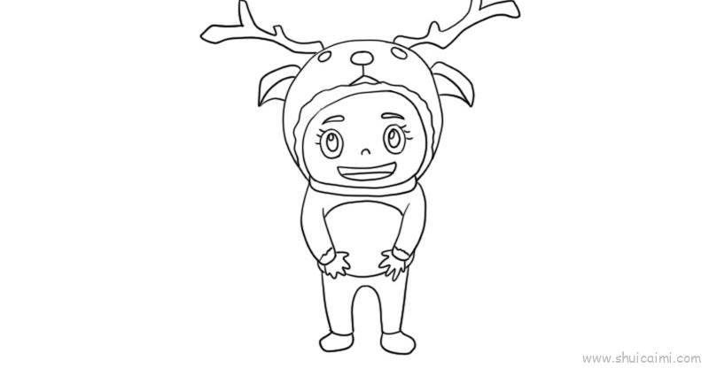 圣诞节鹿儿童画怎么画 圣诞节鹿简笔画简单